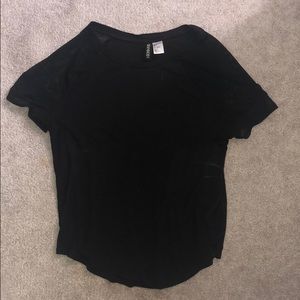 Black Mesh Sleeves T-shirt
